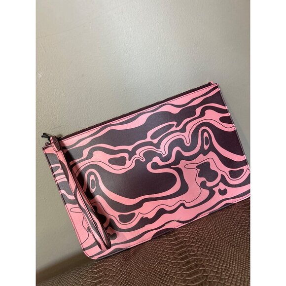 MANSUR GAVRIEL Zip Pouch Leather Flamingo Plum Womens - Picture 4 of 9